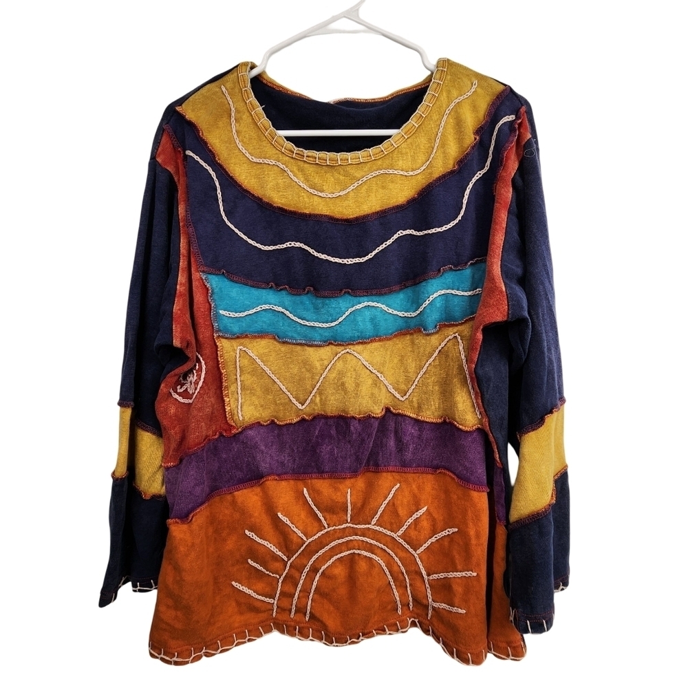 Boho Hippie Embroidered Cotton Size Extra Large